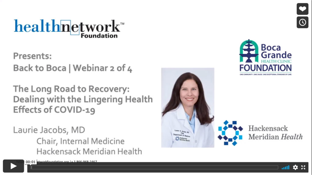 Video Preview of 2nd webinar; with Laurie Jacobs; title: The Long Road to Recovery: Dealing with the Lingering Health Effects of COVID-19