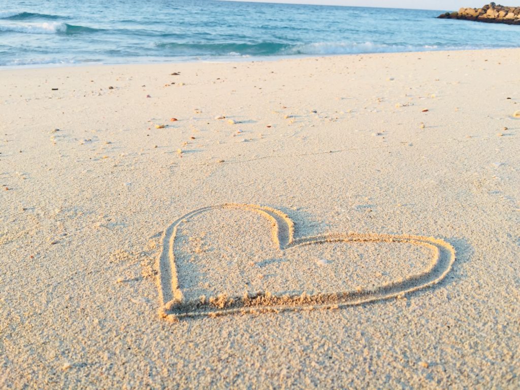 Heart shape in the sand