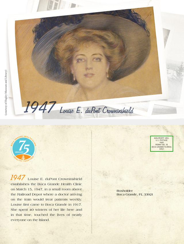 Louise Dupont Crowninshield postcard - front and back