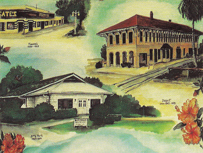 paintings of the Railroad building, annex building and Fugate's building